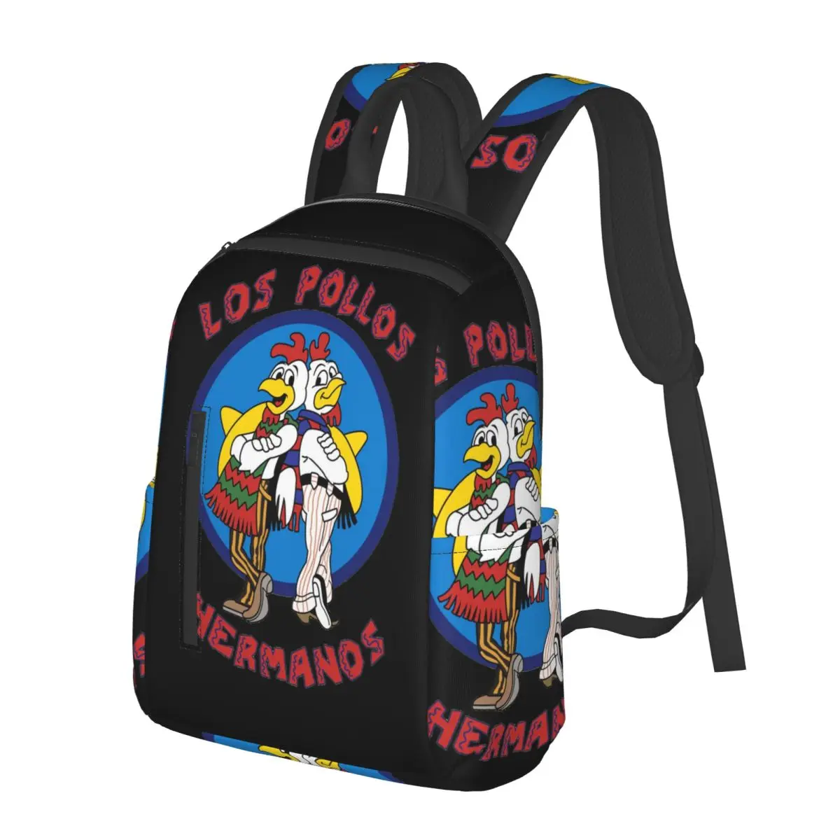 Custom Bib Breaking Bad LOS POLLOS Hermanos Backpack School Bag Hiking Travel Daypack for Men Women Bookbag Shoulder Bags