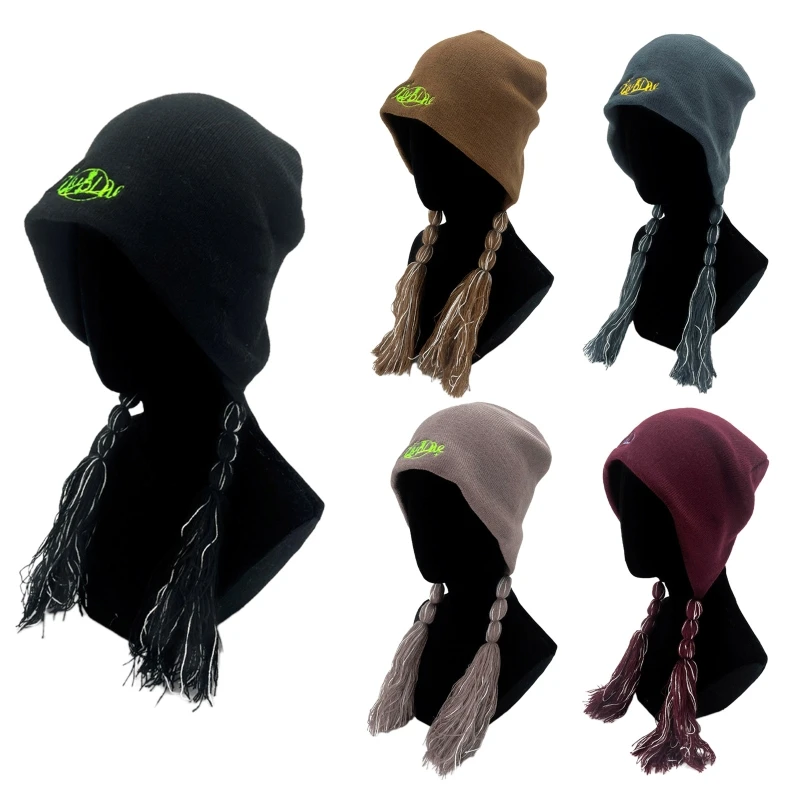 

Разноцветная вязаная шапка, эластичная ветрозащитная шапка, шапка для защиты ушей с вышивкой, зимние товары для велоспорта и лыж