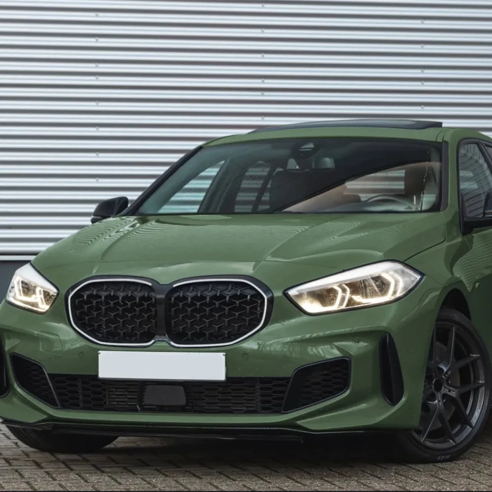 

With Light Front Bumper Grille Kidney Racing Grill Grilles BodyKit For BMW 1 Series F40 2019 2020-2024 ABS Tuning Accessories