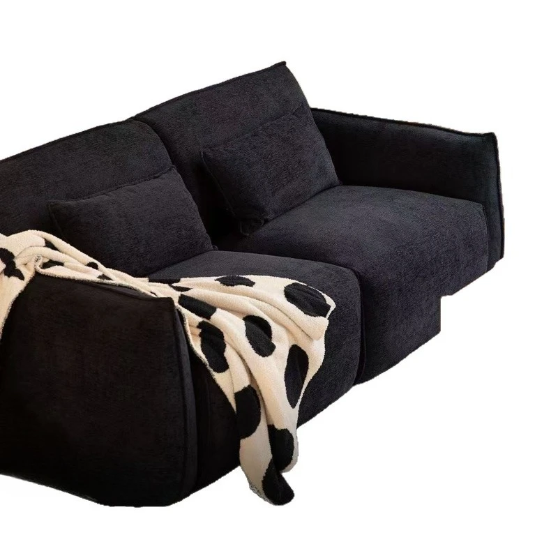 Fabric small apartment living room straight row home three-person retro Bauhaus sofa
