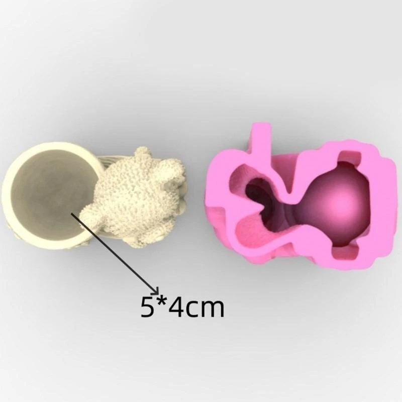 Lovely Bear Gypsum Silicone Mold DIY Concrete Flower Pots Vase Plaster view 4