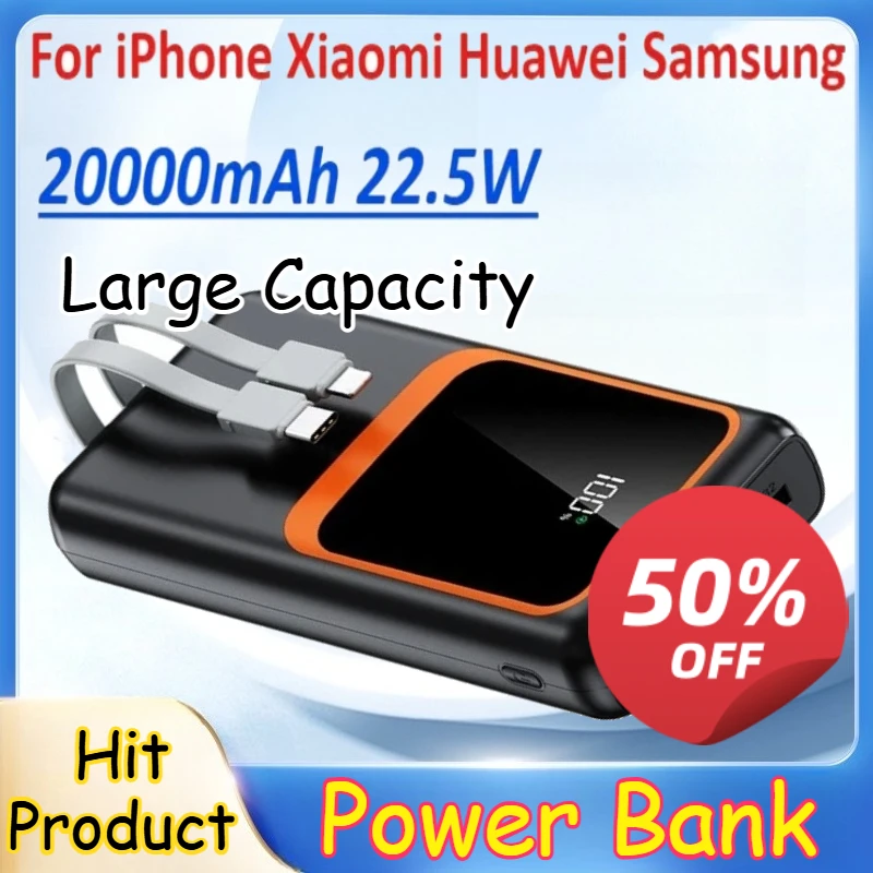 

Power Bank for IPhone Xiaomi Huawei Samsung 20000mAh Power Bank 22.5W Fast Charging