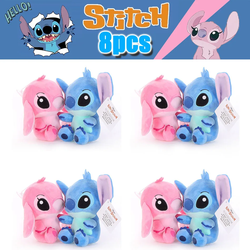 

25cm 18cm 12.5cm Stitch Angel Plush Cute Anime Cartoon Toys Dolls Plush Car Desk Decoration Birthday Gifts For Children Kid Fan