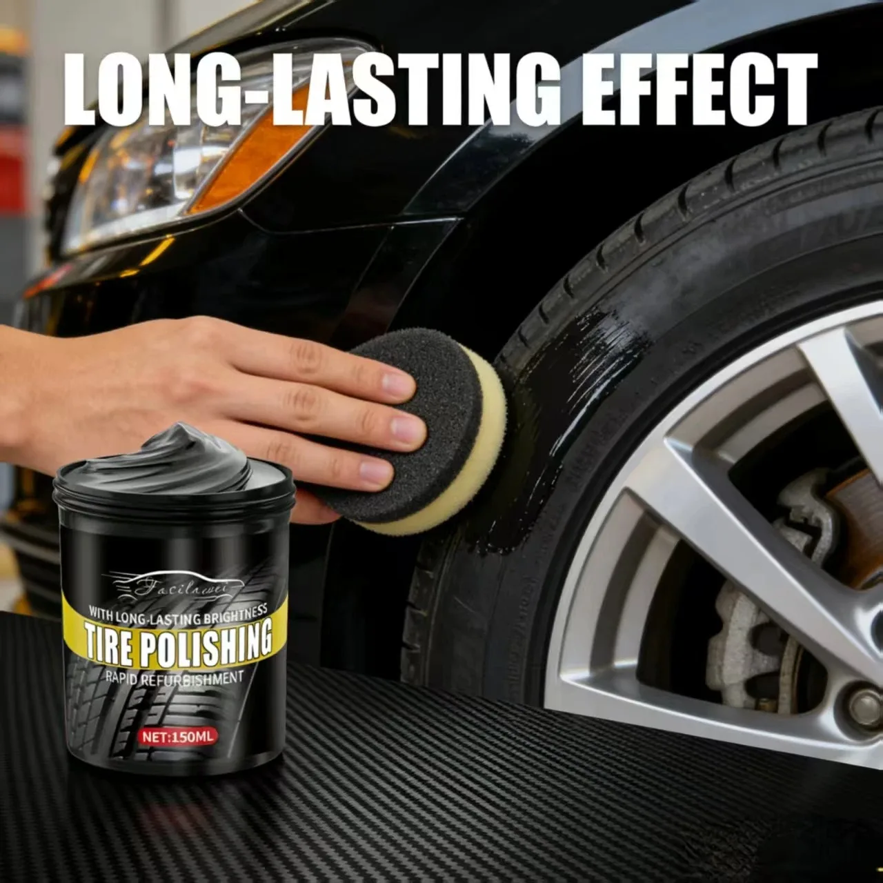 Fasilawei 150ML Tire Polishing Paste For BNM - Long-Lasting Brightness Tire Refurbishment Agent, Rapid Auto Tire Shine & Care Ma
