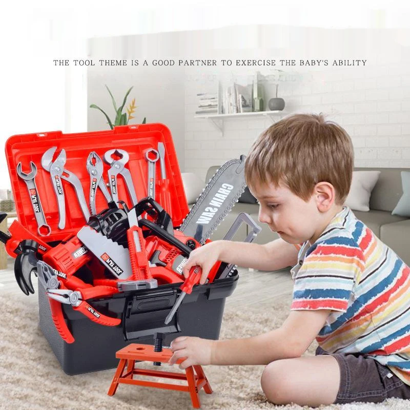 Kids Toolbox Kit Toys Simulation Repair Tools Toys Drill Plastic Game Learning Engineering Puzzle Toys Gifts For Boy