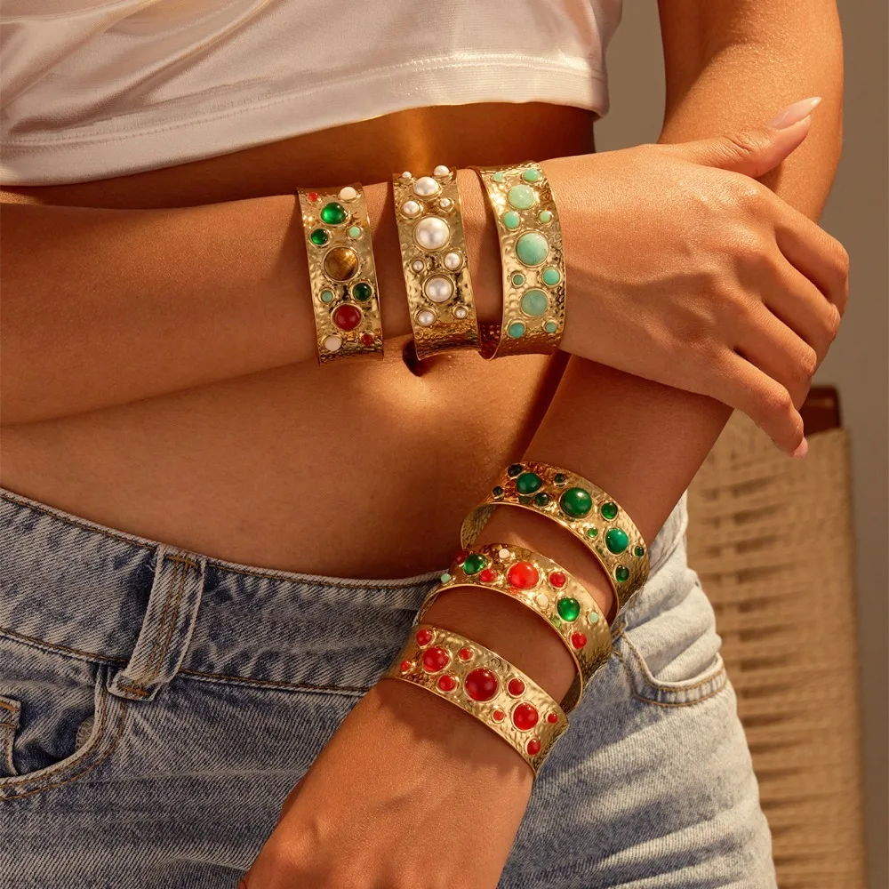 

1Pc Women's Stainless Steel Vintage Open Cuff Bracelet, Personalized and Stylish Punk Style, Perfect for Parties and Banquets.