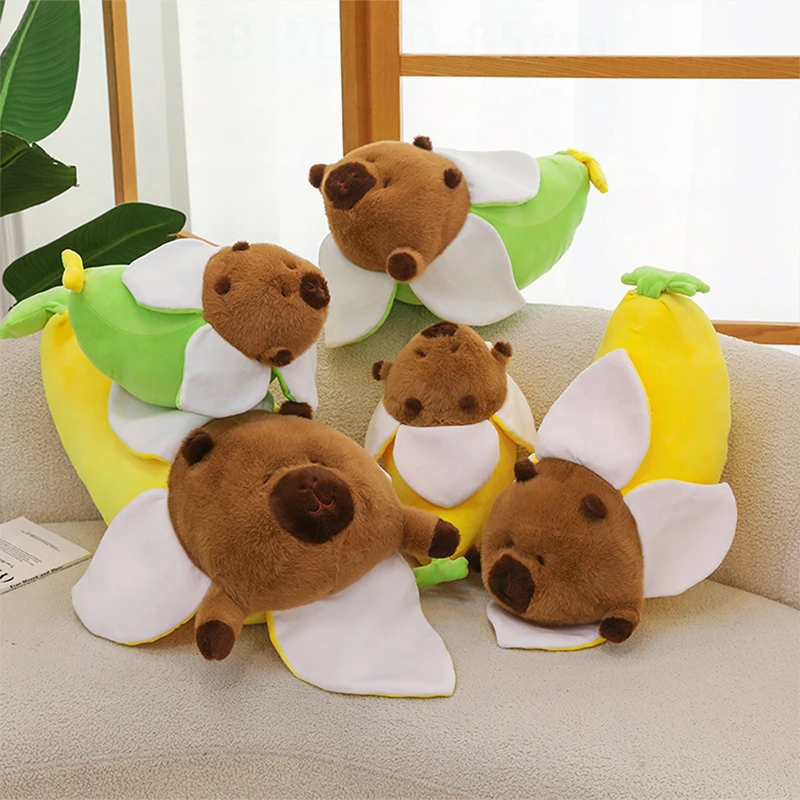 Kawaii Corgi banane en peluche jouet mignon Capybara peluche poupée rempli Animal enfants anniversaire cadeau de noël pour enfants peluche Stuffer