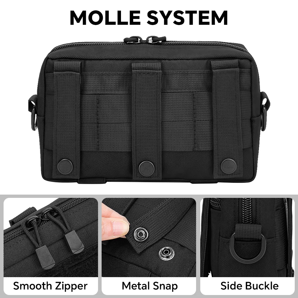 MOLLE EDC Waist Pack 1000D Nylon Tactical Medical Pouch First Aid Kit Outdoor Survival Tool Belt Bag for Camping Hunting Sports view 3