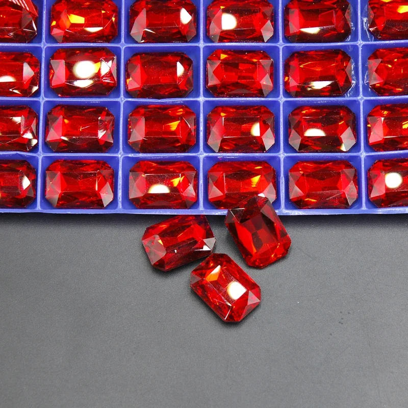 جديد 4*8 مللي متر 8*10 مللي متر نقطة الظهر مستطيل ثلاثية الأبعاد زجاج كريستال حجر الراين ثلاثية الأبعاد زينة السحر للمجوهرات كاوبوي الملابس تصميم DIY بها بنفسك