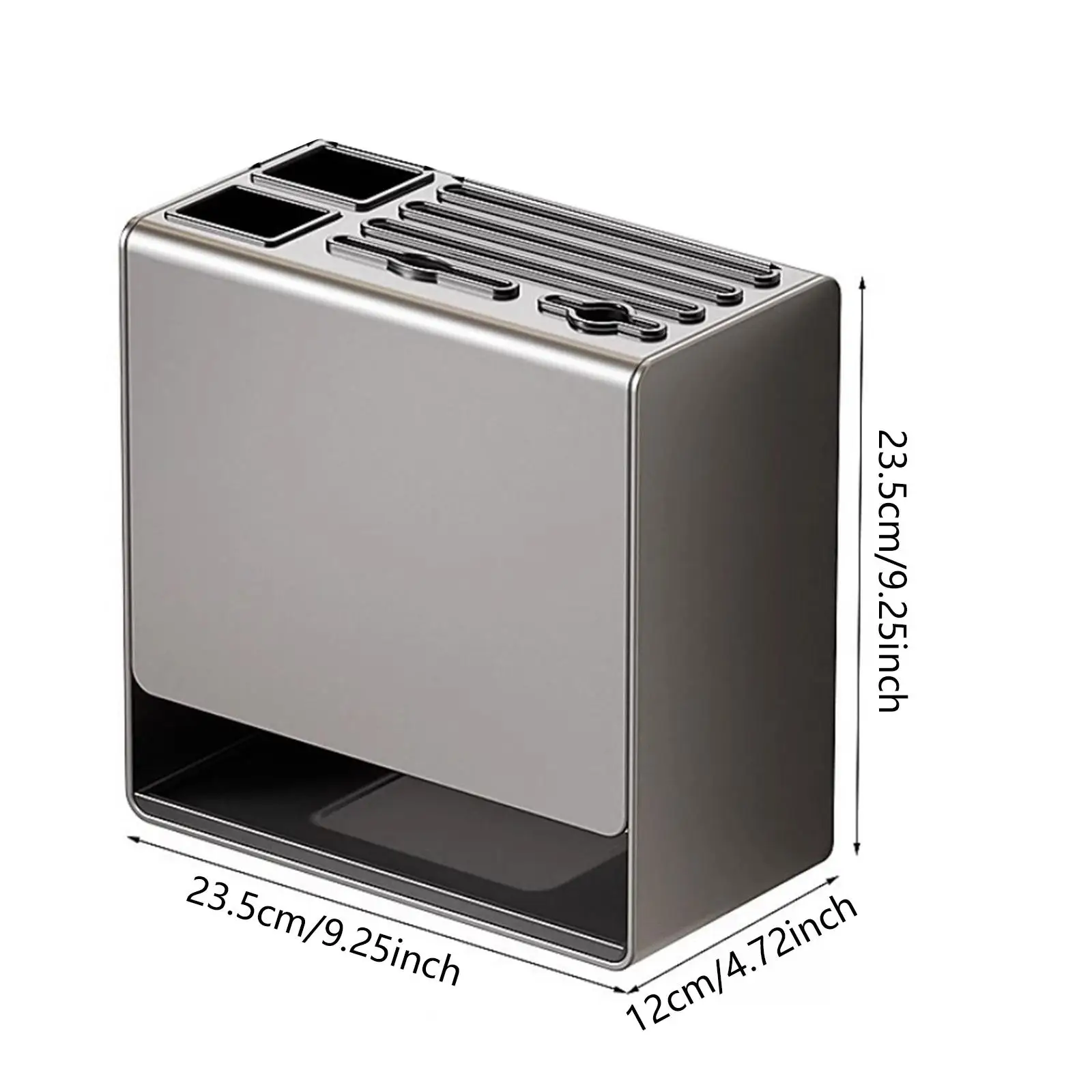 Knife Block Multi Grids with Drain Tray Storage Rack Modern Drying Rack