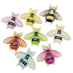 New 10pcs Acrylic Bee Flat Back Sculpture Handicraft With A Scrapbook DIY There Is A Hole SA53