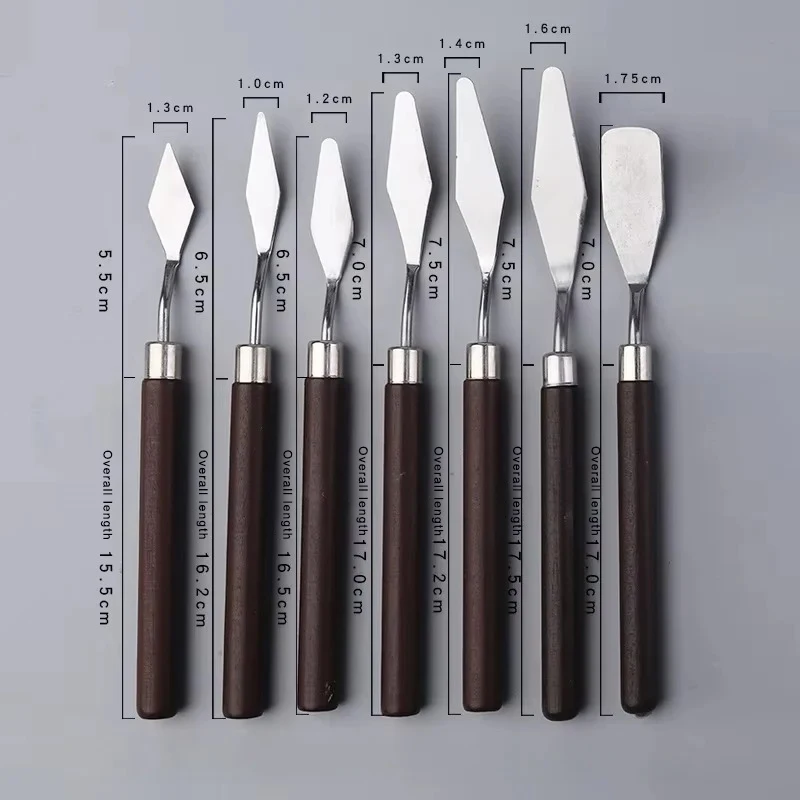 ​7 PCS Artist Palette Knife Set, Premium Stainless Steel Painting Spatula Kit for Oil Acrylic Canvas, Art Drawing Tools Supplies