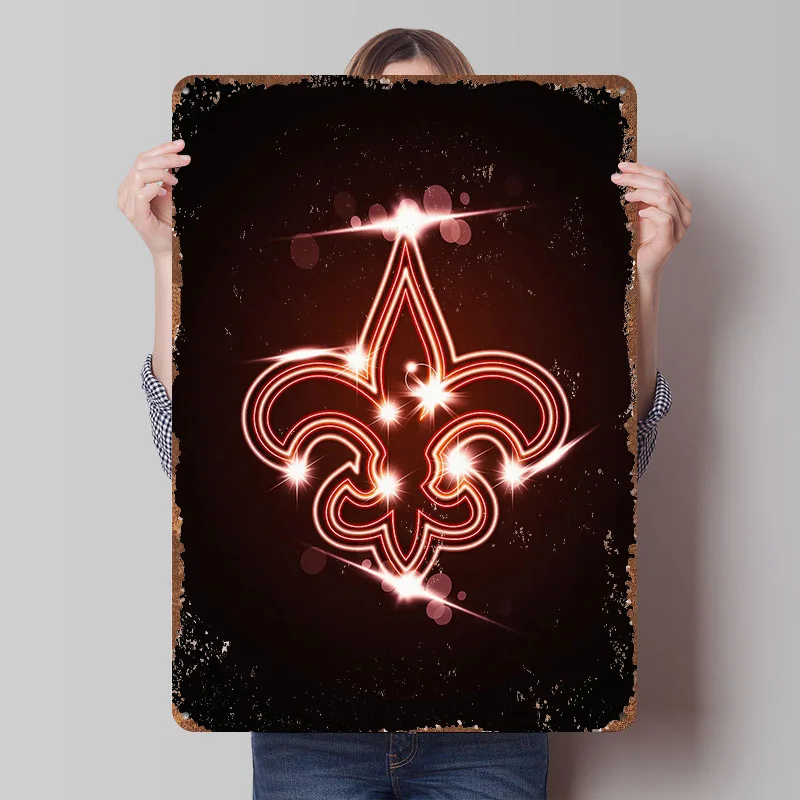 New Orleans Neon-Poster Individualisierte Wandkunst Vintage Metallschilder Retro Blechschild für Männerhöhle Mancave Dekoration Gaming-Zimmer