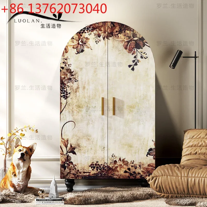 

2025 solid wood household bedroom door to the door against the wall integrated wardrobe storage cabinet