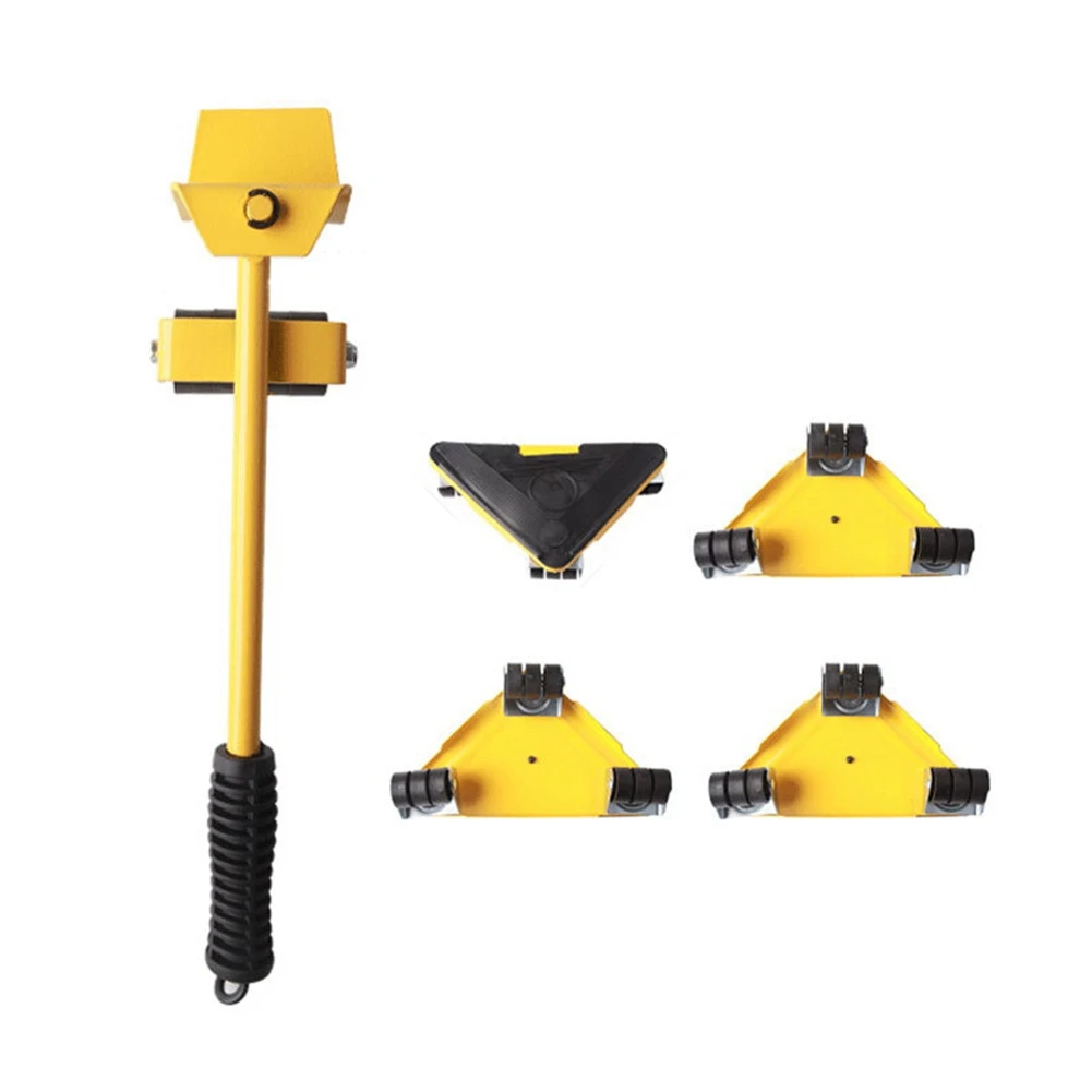 

5PCs/Set Heavy Duty Furniture Lifter Furniture Mover Triangle Moving Sliders Up to 400KG Wheel Trolley