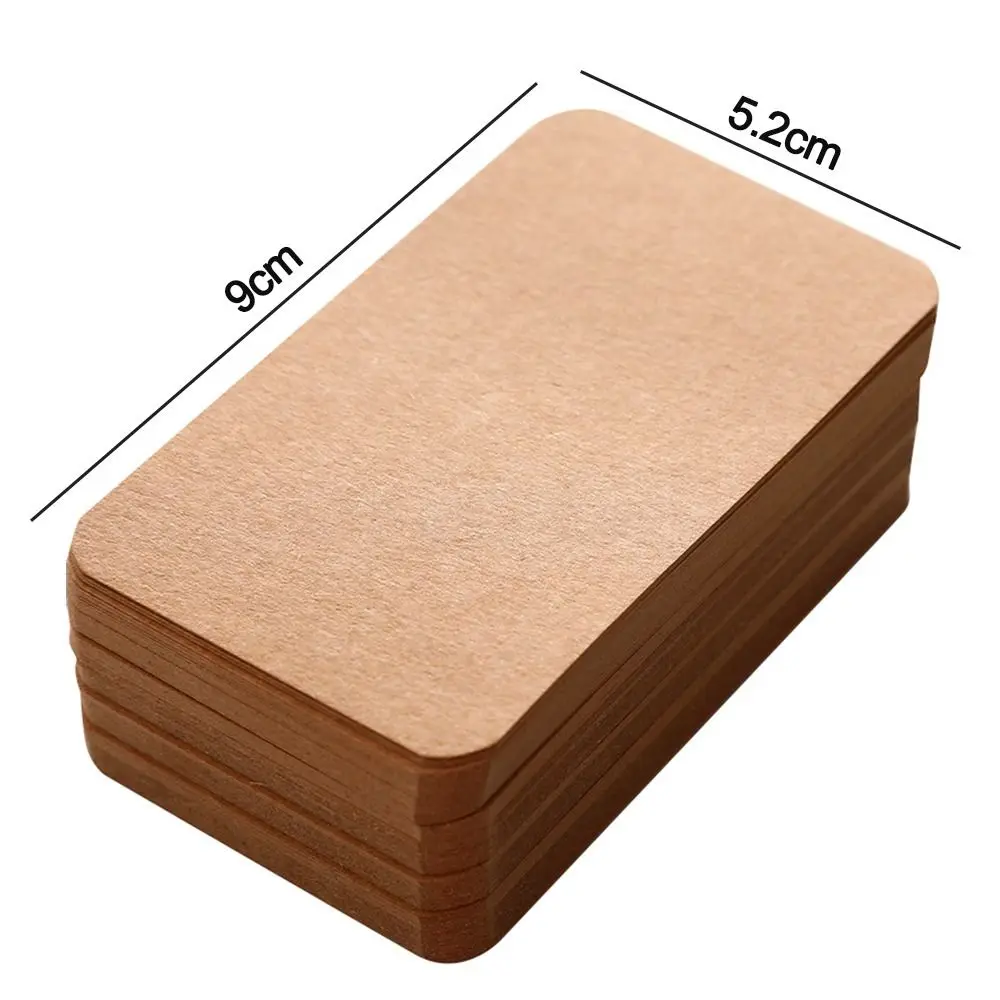 100Pcs/box Retro Kraft Paper Card Blank Business Card Message Thank You Card DIY Writing Card Label Bookmark Learning Card