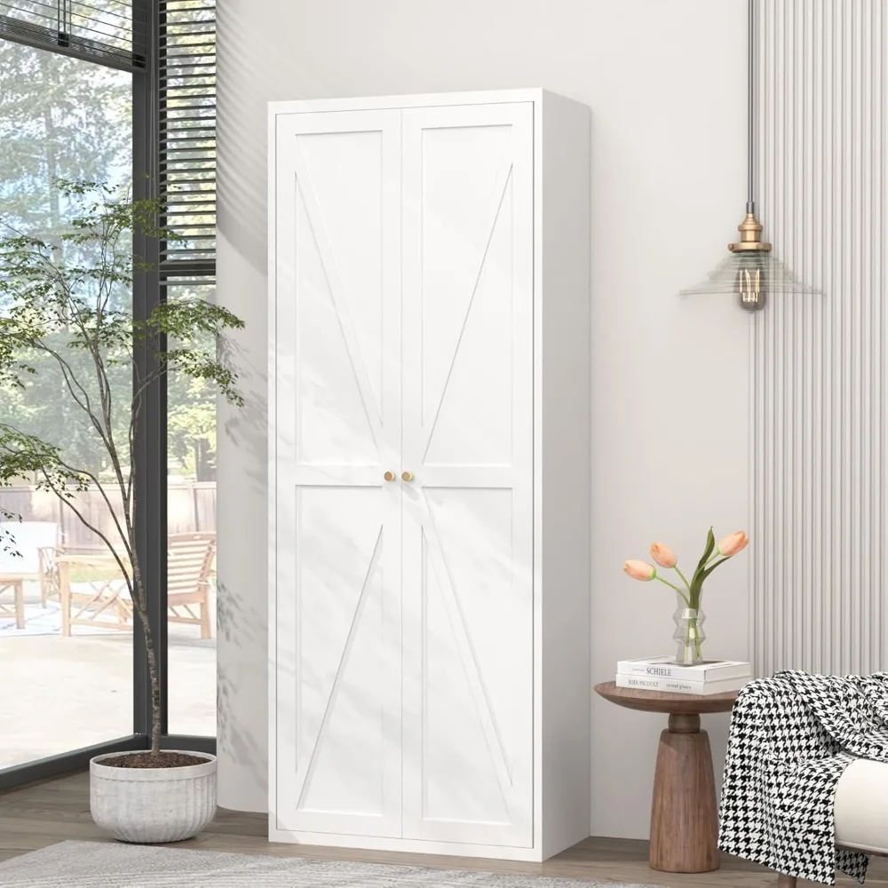 خزانة تخزين معدنية بيضاء مع بابين ورفوف لمنظم تخزين المواد الغذائية في غرفة الغسيل والمطبخ #2