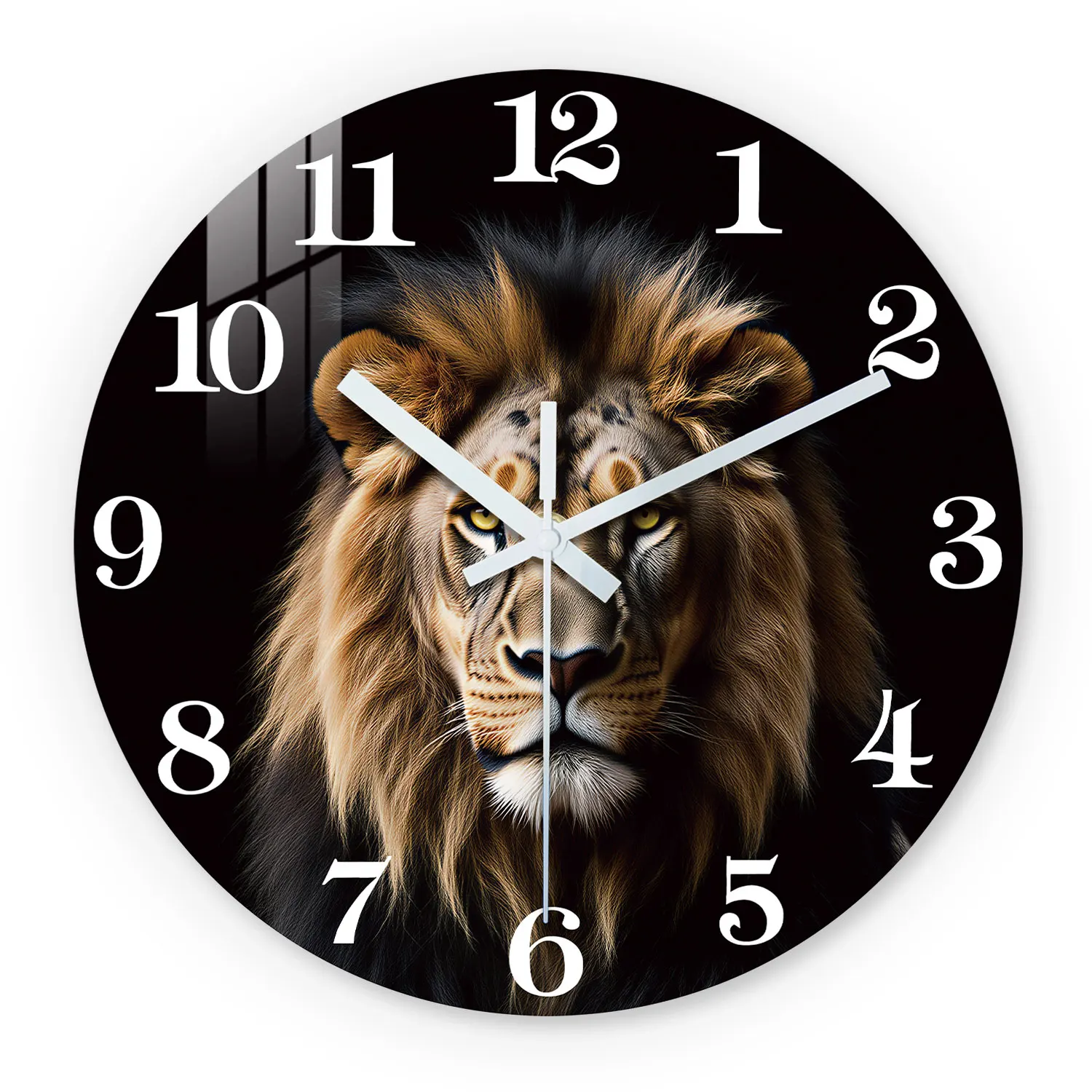 Reloj de pared de madera con diseño de león, relojes de pared silenciosos de 10-24 pulgadas, funciona con pilas AA, adecuado para sala de estar, dormitorio, oficina, (pilas no incluidas), Día de la Madre, Pascua, Día de los Inocentes