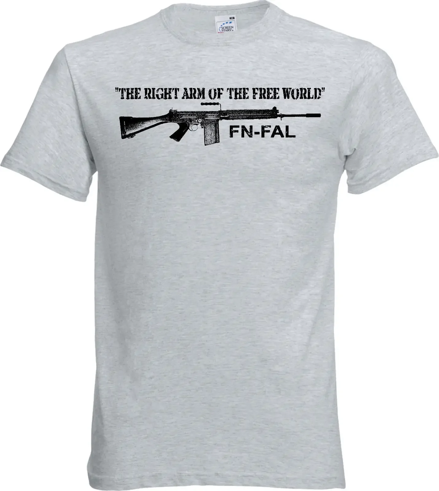 Hot Koop Fn Fal T-shirt De juiste arm van de vrije wereld 308 Nato Britse L1A1 Rifle Tee Shirt Aangepaste volwassen tiener Unisex Unisex