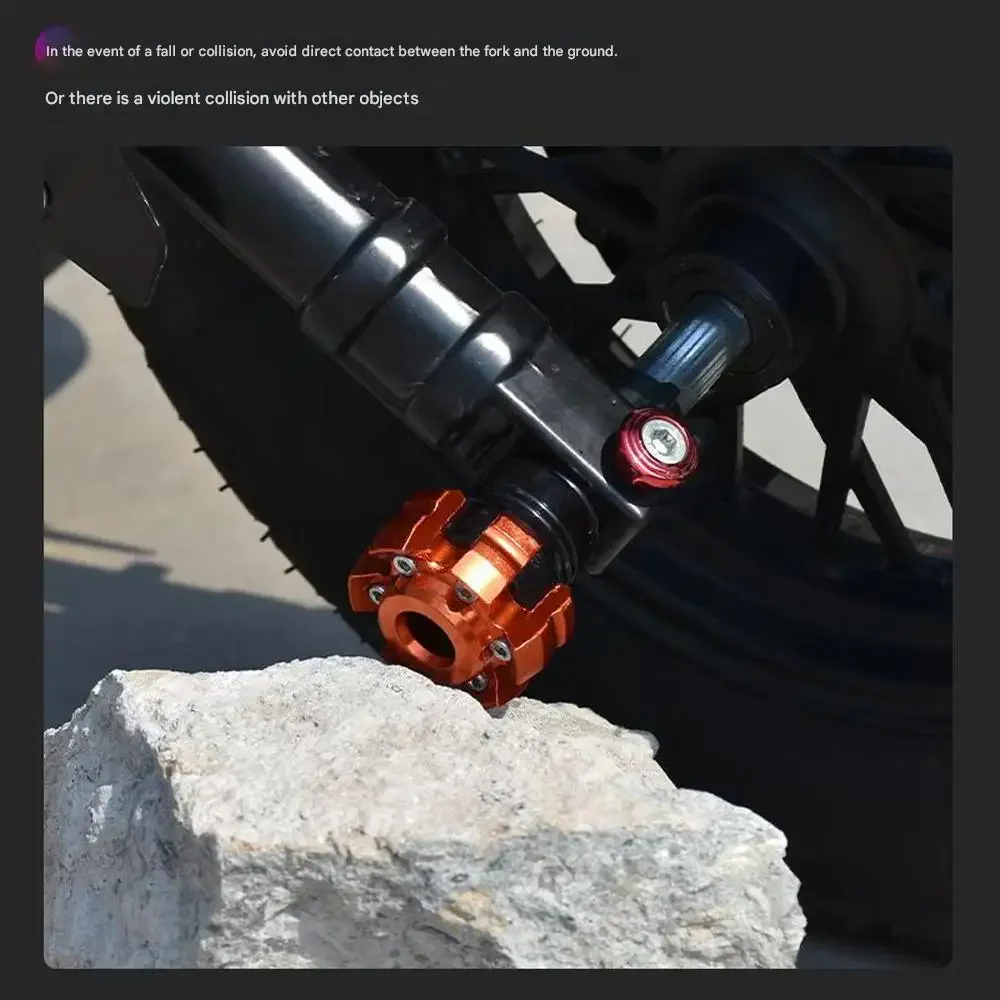 Motorcycle Front Fork Crash Protection Aluminum Frame Slider Protector Hexagonal Wheel Trim for Most Street Bikes Dirt Bike