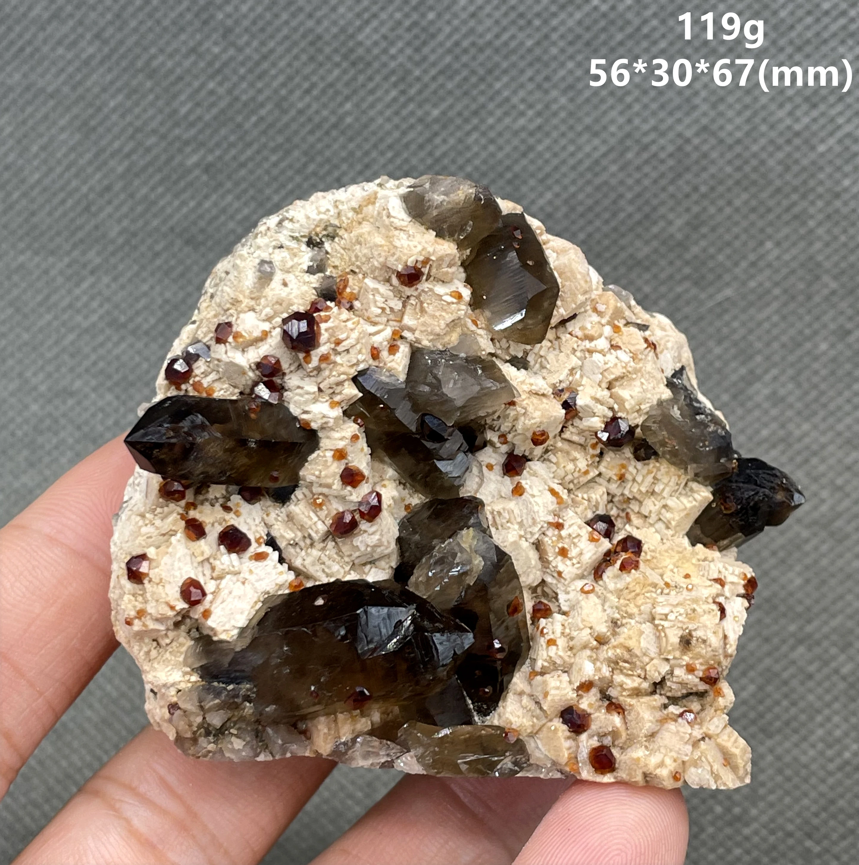 

NEW! 100% natural garnet And smoked crystals symbiosis mineral specimen stones and crystals