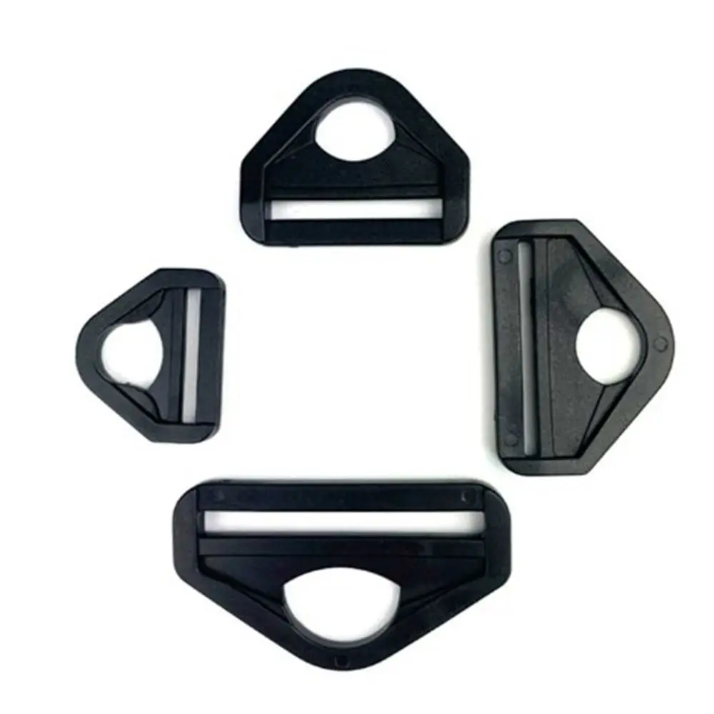 Boucle d'insertion en plastique avec anneau en D, 20/25/32/38/50mm, sangles de sac à dos noires, boucle en sangle, boucles en D, accessoires de bagages, 10 pièces