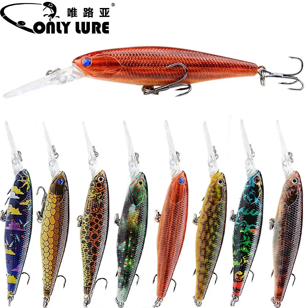 Floating long-tongue Mino 10G/11.2CM lures Ring bead uv hot print lures not easy to paint off simulation lures