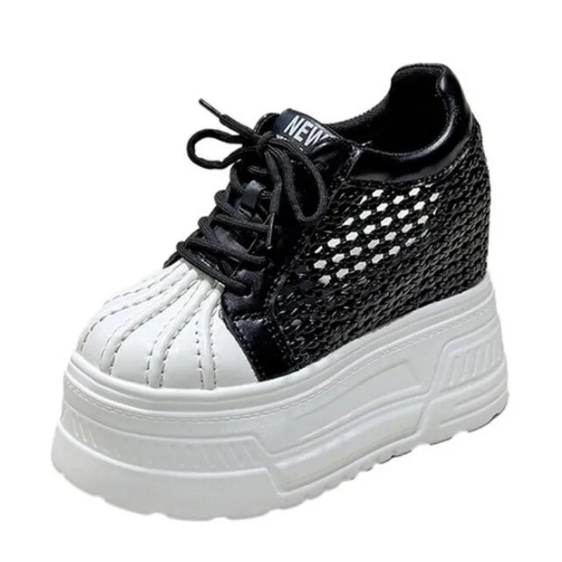8 cm Damen-Sneaker mit dickem Boden, Frühling und Sommer, neue, ausgehöhlte …