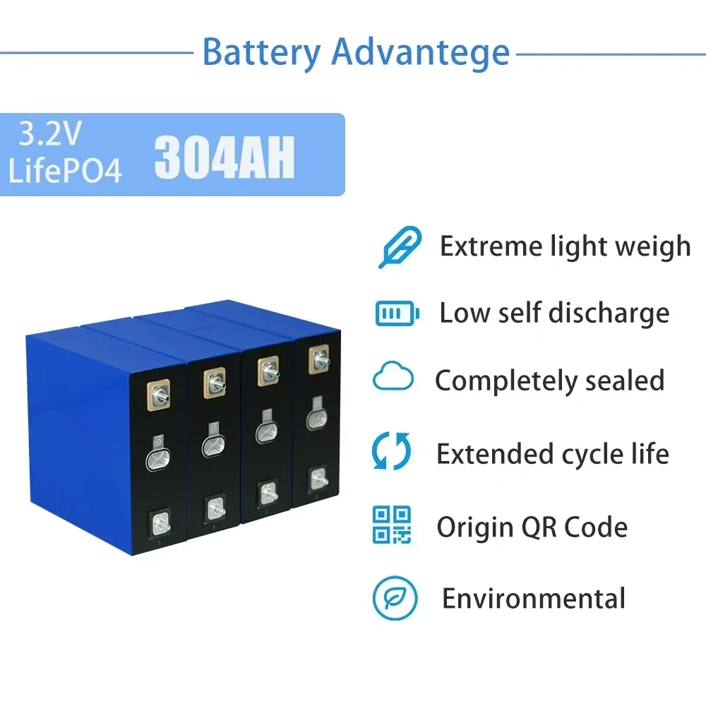 

304Ah/120Ah/100Ah/50Ah Lifepo4 Recargable Battery Pack 3.2V Grade A Lithium Iron Phosphate Prismatic New Solar Cells EU US