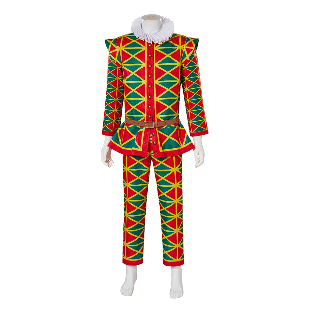 

Medieval Elizabeth Tudor Nobleman King Jester Gown Outfit Baroque Gothic Contrasting Colors Joker Suit Unique Disguise Uniform