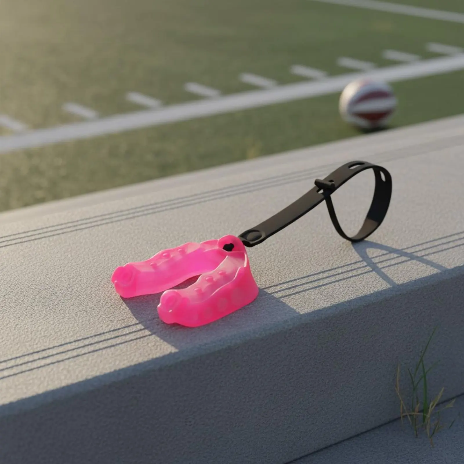 

Mouthpiece with Strap Food-Grade EVA Boxing Gum Shield Gridiron Mouth Guard Shock Absorbent Boil and Gnaw Mouthguard