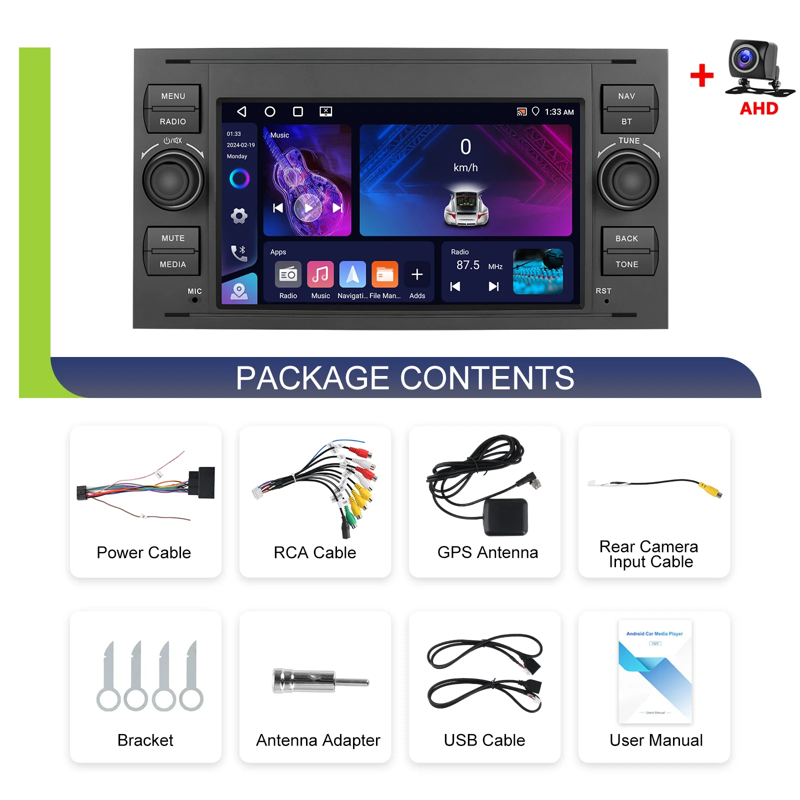 Camecho 4 64G Autoradio Voor Ford Focus 2 Mondeo S C Max Kuga Fiesta Fusion Carplay Android Auto Gps Stereo Multimedia Speler