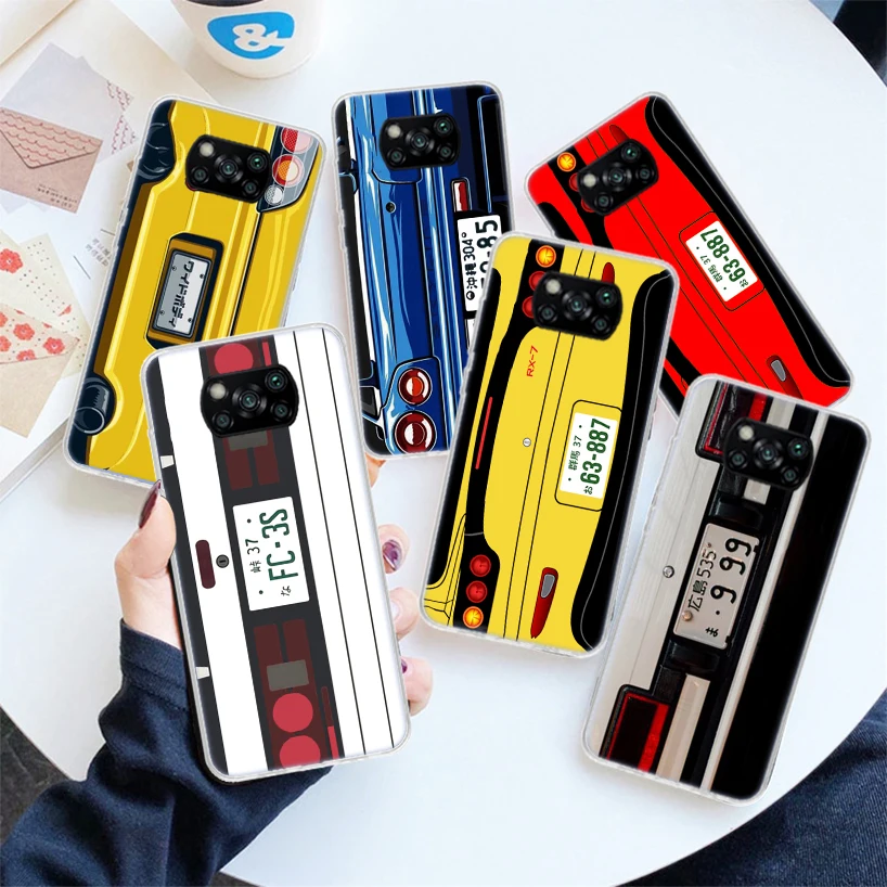 Japan Anime Initial D Car taillight Phone Case For Xiaomi Poco X6 X5 X4 X3 Pro F6 F5 F4 Gt F3 F2 F1 M5S M5 M4 M3 M2 Nfc Soft Cov