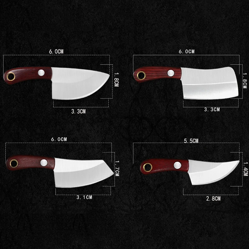 Mini Kitchen Multifunctional Knife Unboxing Portable Small Blade Stainless Steel Paper Cutting EDC Fixed Blade Keychain Knife