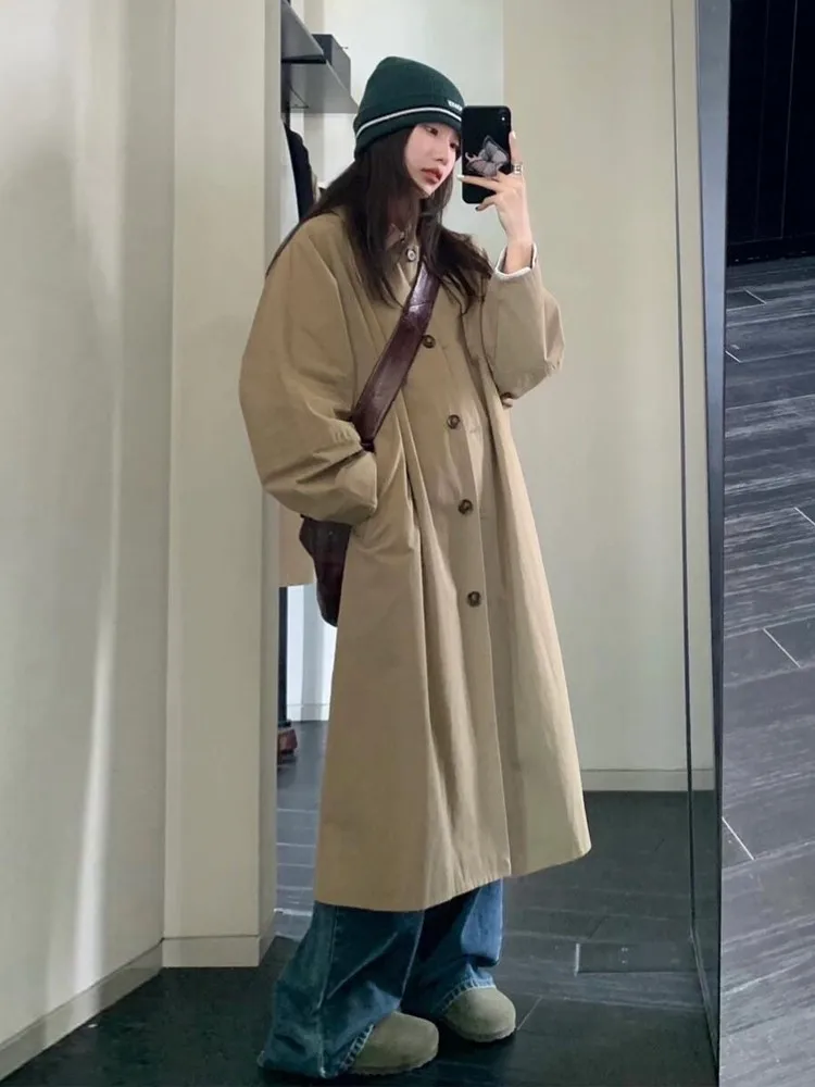 

Coat Ladies Sale White Trench Leopard Pattern Big Trenchcoat Pieces Sunscreen Minimalist Printing Quality Goth High-End Feeling