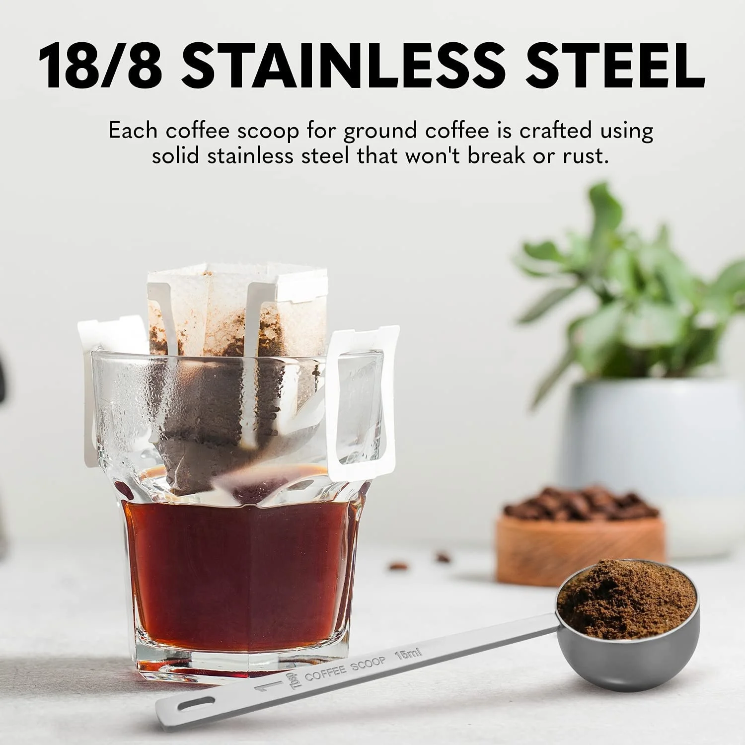 1PC 15/30ML Measuring Scoop Stainless Steel Coffee Bean Scoop Weighing Powdered Milk Coffee Powder Spoon Kitchen Accessories