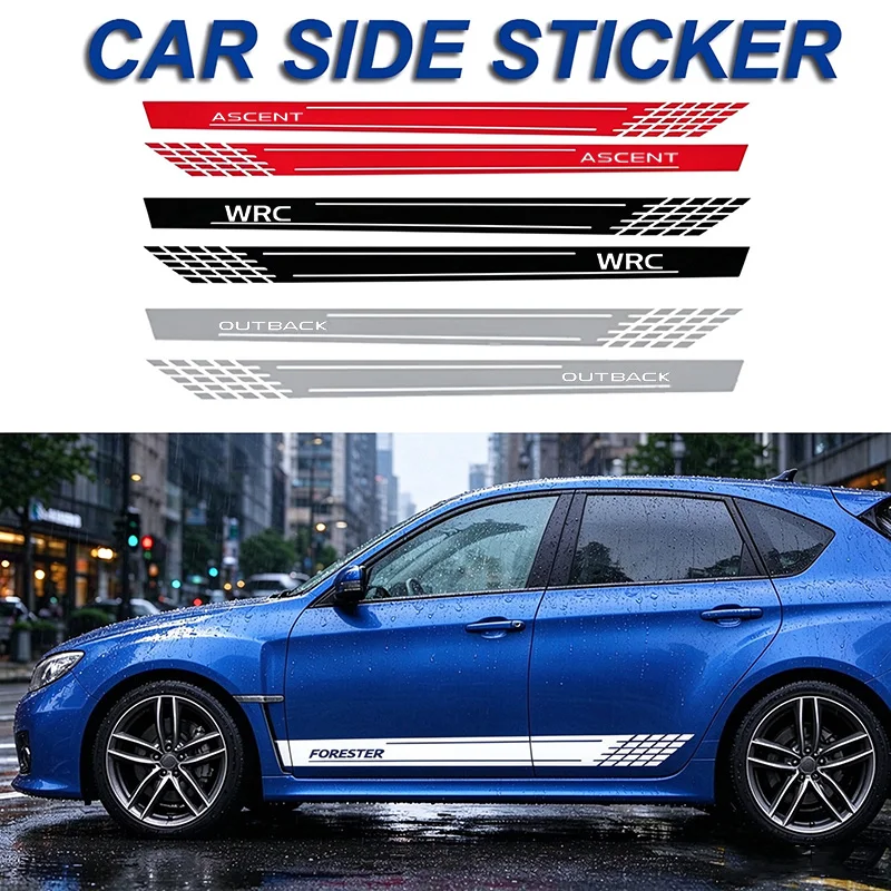 2PCS Car Waist Line Stickers for Subaru WRX XV Tribeca Crosstrek Forester Outback Levorg Legacy BRZ Auto Side Decals Decoration