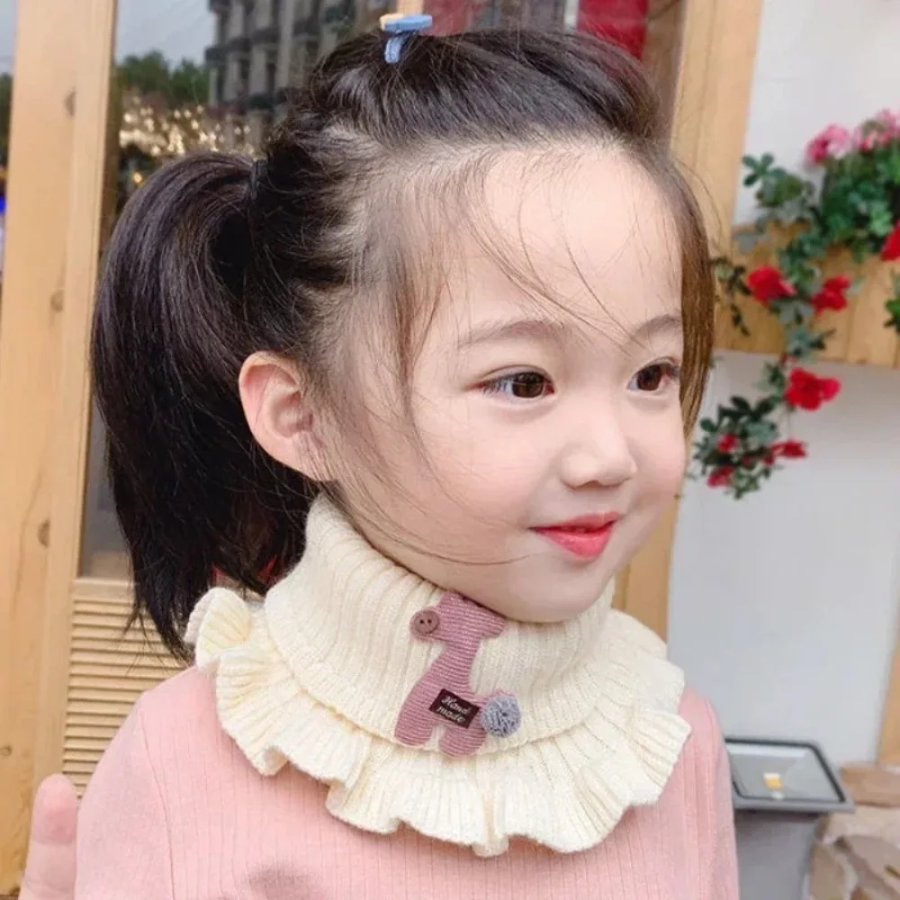 Knit Scarf Knitted Scarf Wool Multiple olors Warm Scarves Outdoor Scarves Kids Scarves Kids Flanged Shawl False Collar Neck Warm