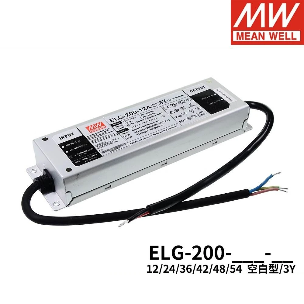 Imagem -03 - Impermeável Led Drive Power Supply Taiwan Significa Bem Elg200-a b ab Da3y 200w 12a 24a 36a 42a 48a 54a