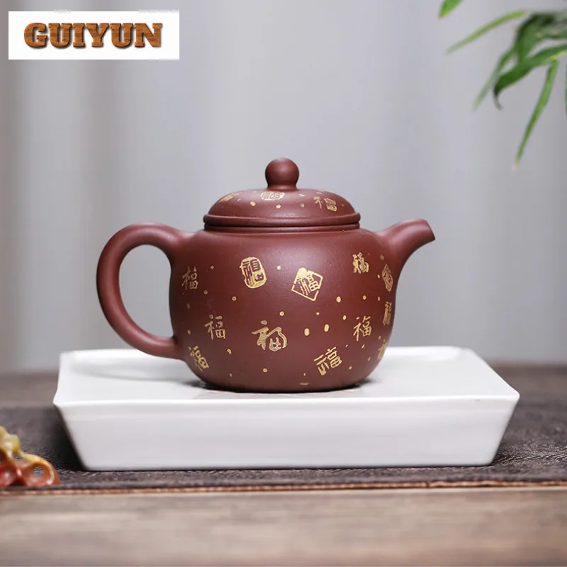 315 مللي رائعة ييشينغ الأرجواني الطين أباريق الشاي اليدوية باو زون وعاء الخام الخام الأرجواني الطين غلاية مع Infuser الصينية Zisha طقم شاي #6