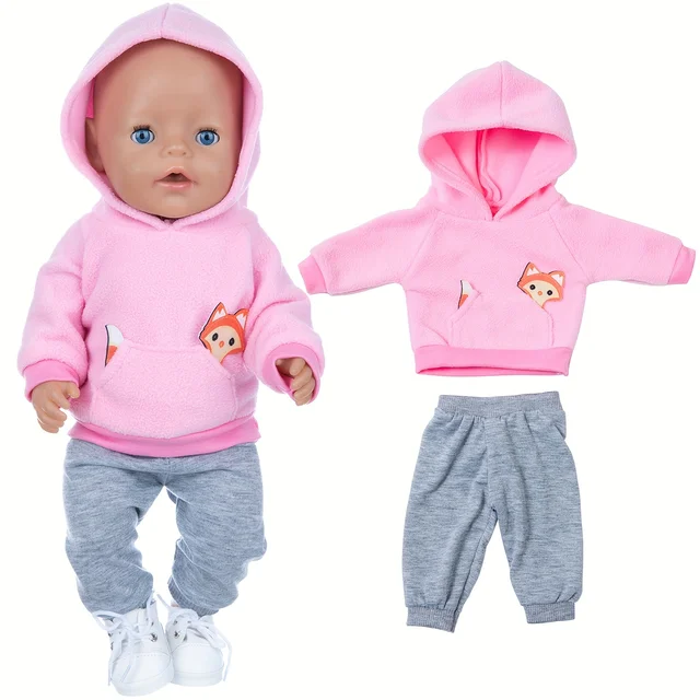 Zestaw swetrów Little Fox Ubranka dla lalek pasujące do lalki 43 cm/17 cali, buty i lalka nie są dołączone