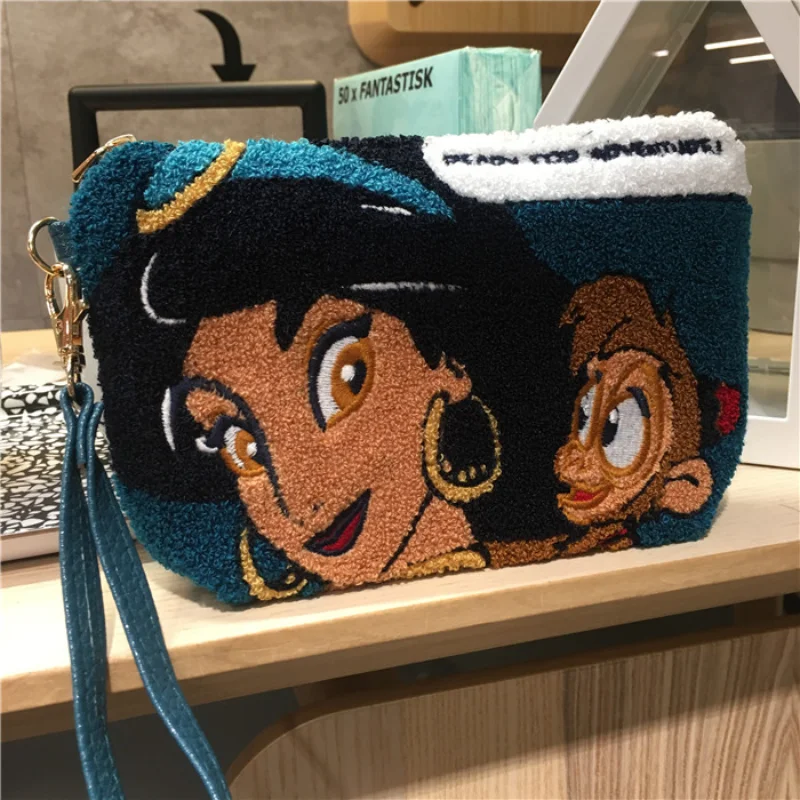 MINISO Disney New 2023 Cute Cartoon Princess Jasmine Embroidery Ladies Clutch Messenger Bag Crossbody Bags for Women