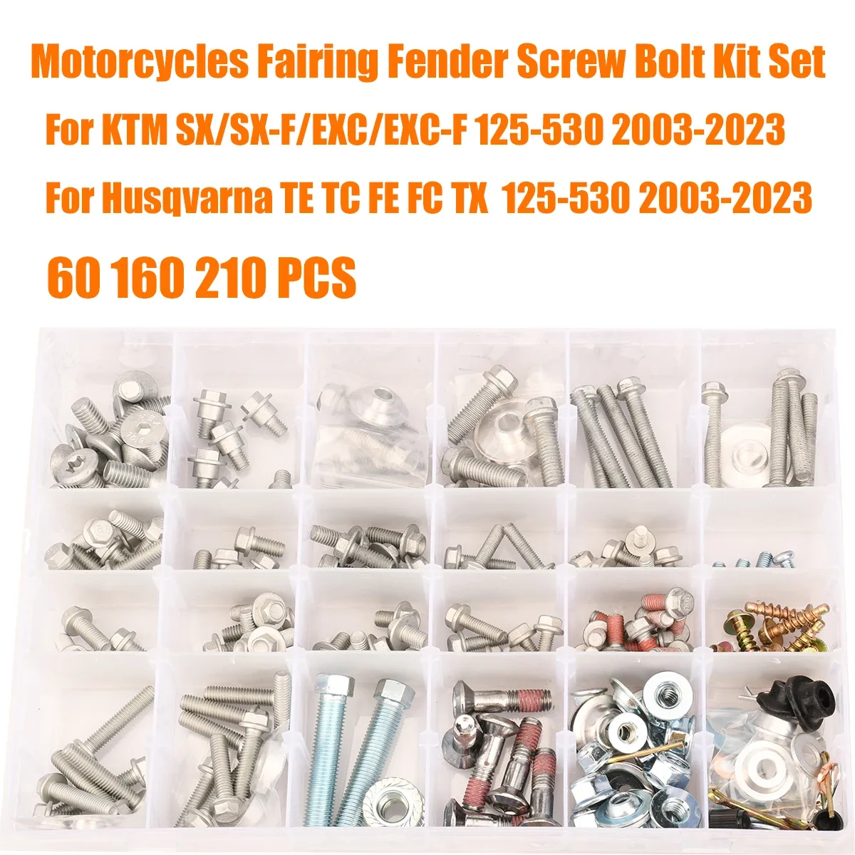 60 160 210Pcs Motorcycles Fairing Fender Screw Bolt Kit Set For KTM X/SX-F/EXC/EXC-F For Husqvarna TE TC FE FC TX 2003-2023