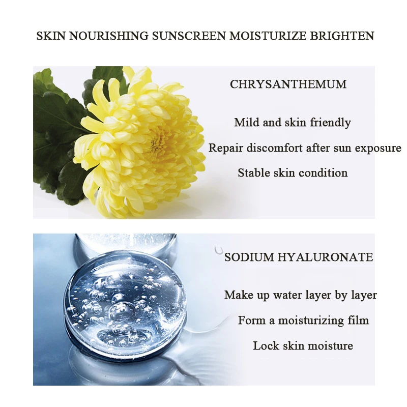 Whitening En Hydraterende Zonnebrandcrème Uv Isolatie Sunshine Voorkomen Huid Zonnebrand Blacken Fleuren Huidskleur Waterdicht 40G