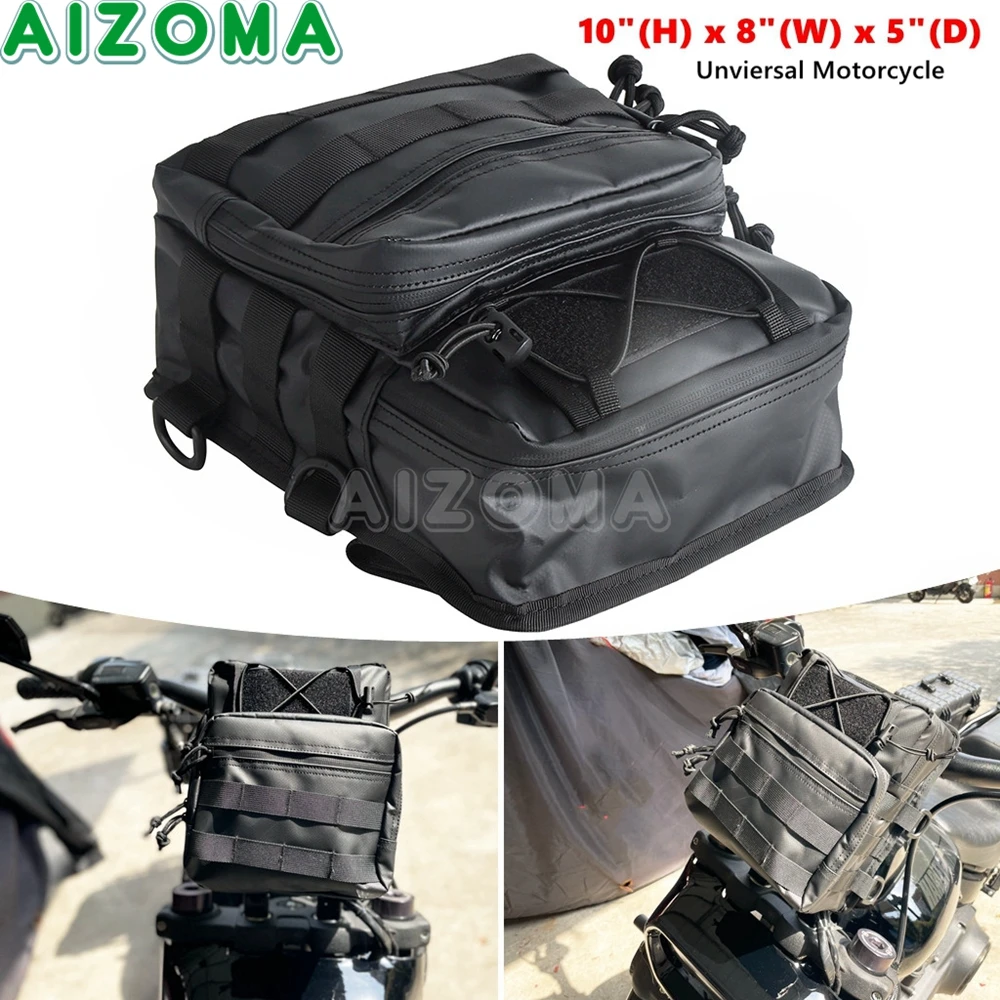 Motorcycle Handlebar Pack Bag For Harley Sporster Dyna Softail Touring Chopper Bobber Custom Cafe Racer T Bar Tool Storage Bags