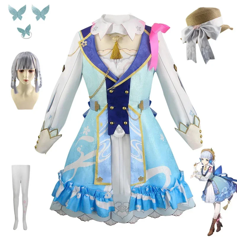 EE01 Genshin impact game new skin Kamisato Ayaka cosplay dress Ayaka Fontaine springbloom missive lolita dress outfit cospla&0Ww