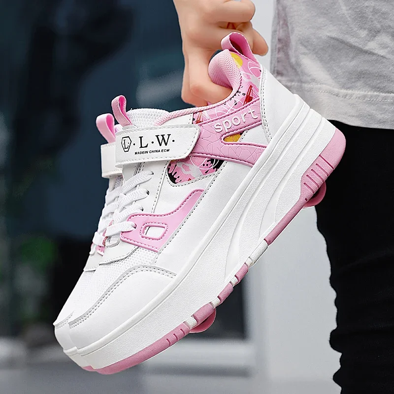 

Новые модные роликовые коньки 2026 года для детей: повседневные спортивные ролики для мальчиков и девочек, 4-колесные кроссовки-ролики, ботинки-ролики