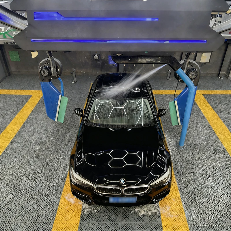 Fully Automatic Touchless Stainless Steel Car Wash Machine High Speed Water Saving 8MPa Pressure for Fleet Cleaning