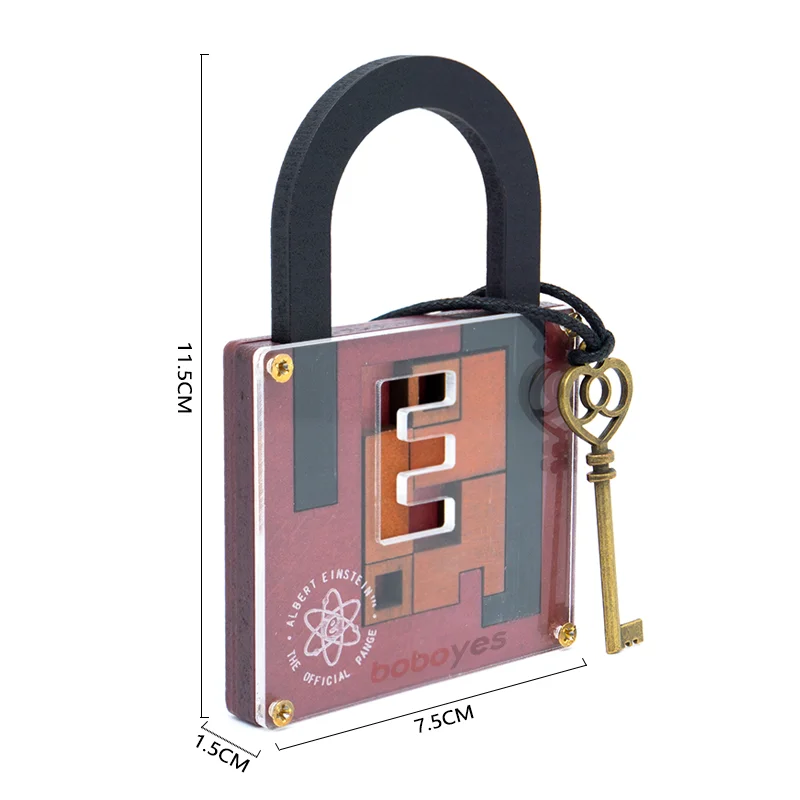 High Difficulty Level IQ Lock Puzzle Classic Wooden Brainteaser Puzzles Game for Adults The Einstein Collection Lock Puzzle