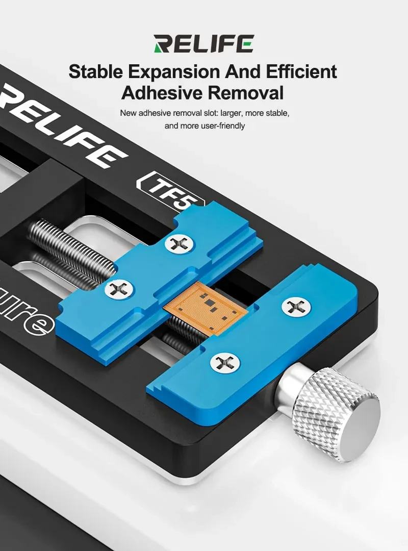 

Держатель-фиксатор RELIFE TF5 для ремонта телефонов, для материнских плат и процессорных чипов, термостойкий до 500°C ° Инструмент для ремонта C с функцией удаления клея, 1-2 шт.